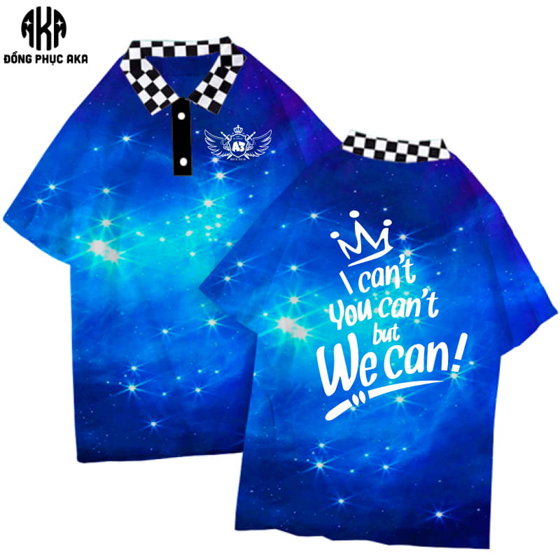 Áo Lớp Có Cổ Màu Xanh - 1