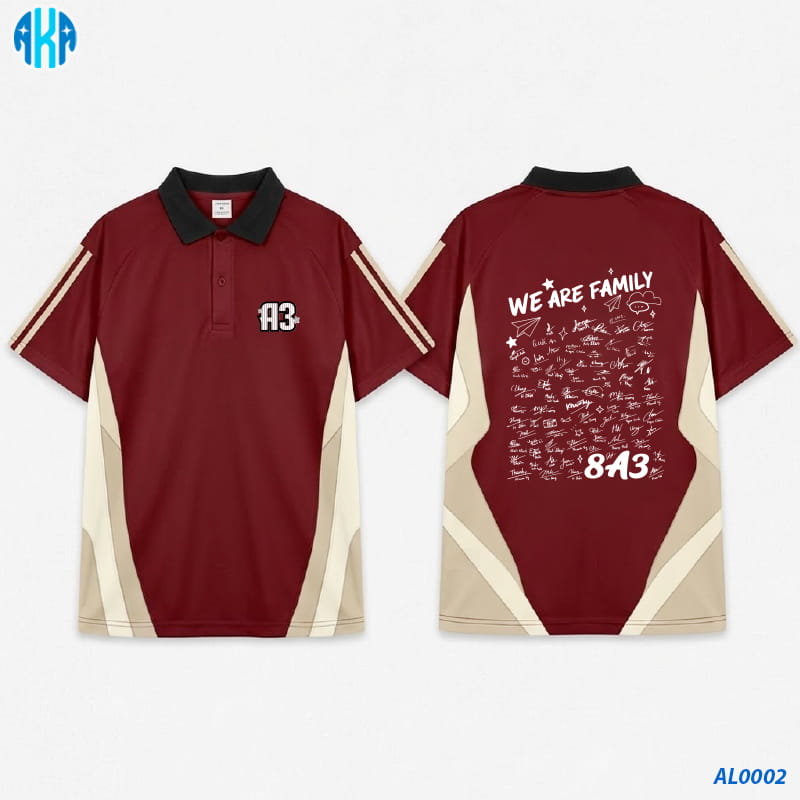 mẫu áo lớp polo, áo lớp polo, áo lớp có cổ, áo lớp màu đỏ đô, áo lớp, áo đồng phục lớp, áo phông lớp, mẫu áo lớp đẹp, áo lớp A3