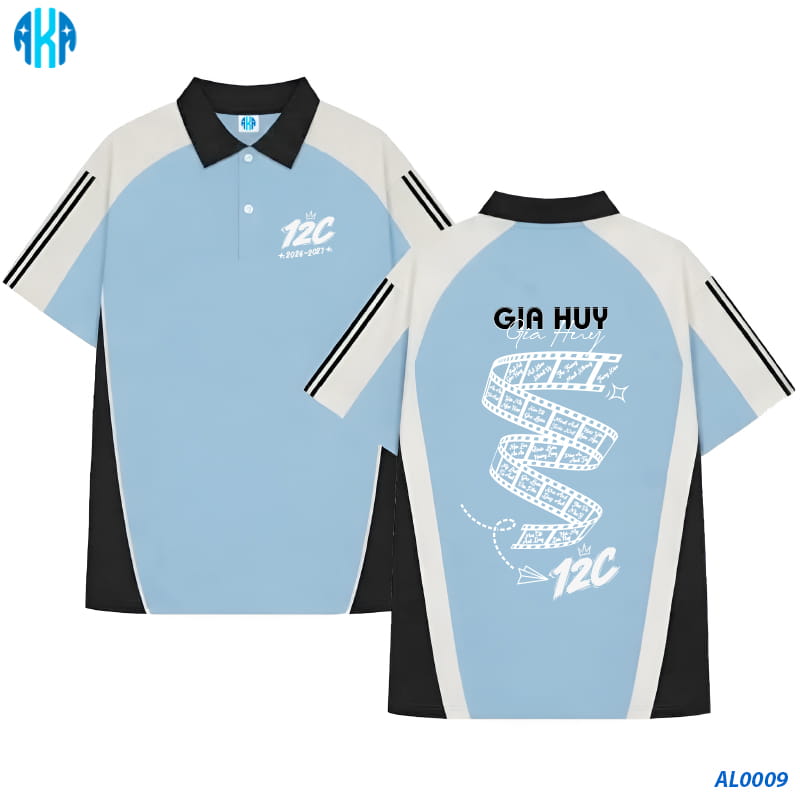 Áo Lớp Có Cổ Màu Xanh Nhạt - 1