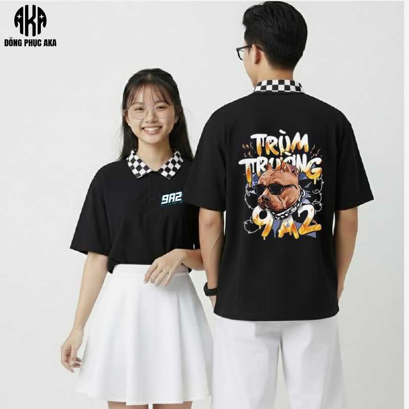 Áo Lớp Có Cổ Màu Đen