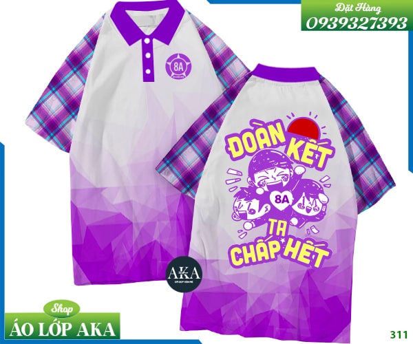 áo lớp có cổ màu tím, mẫu áo lớp có cổ màu tím, áo đồng phục lớp màu tím, áo lớp có cổ loang màu, áo lớp 3D, áo lớp màu tím, áo đồng phục lớp có cổ, mẫu áo lớp có cổ đẹp