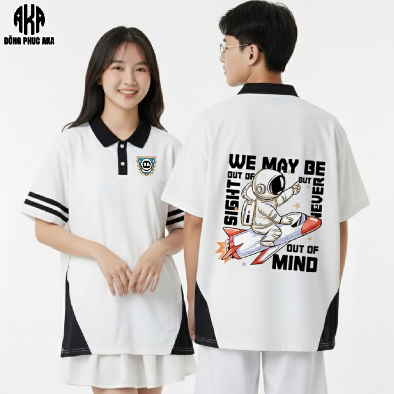 Áo Lớp Có Cổ Màu Trắng