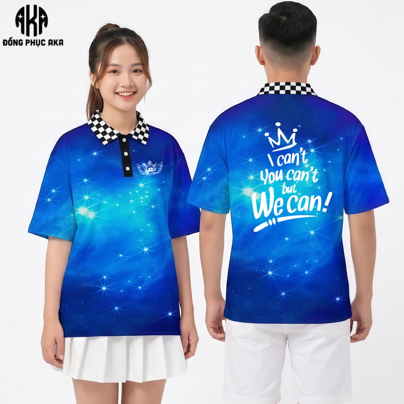 Áo Lớp Có Cổ Màu Xanh