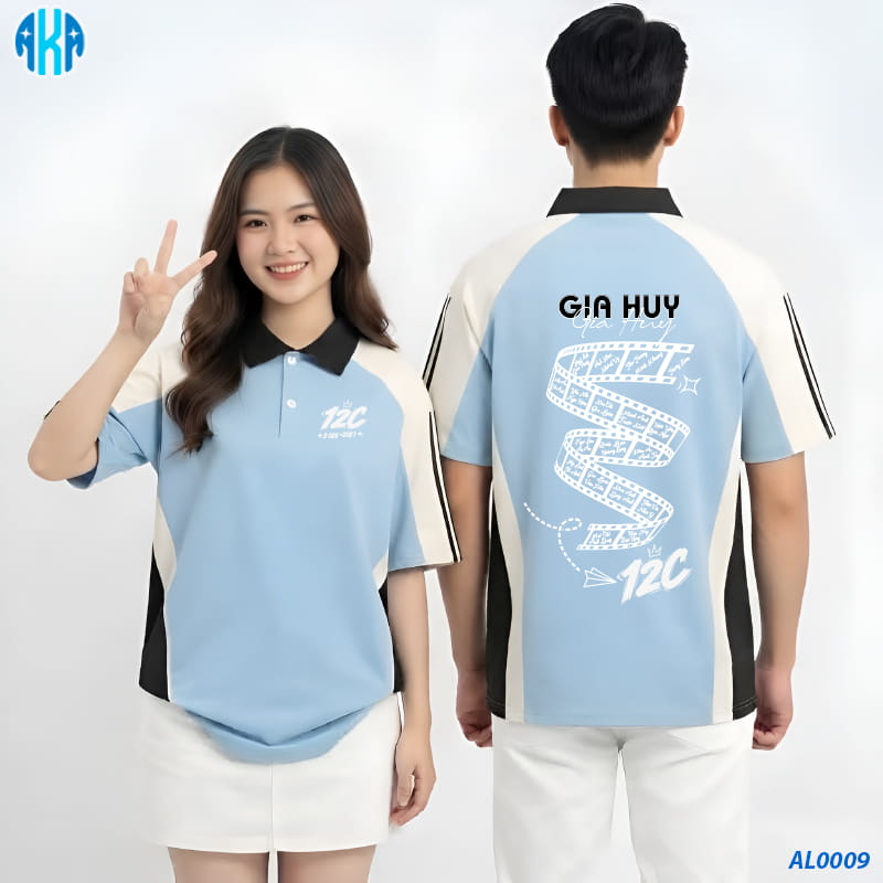 Áo Lớp Có Cổ Màu Xanh Nhạt