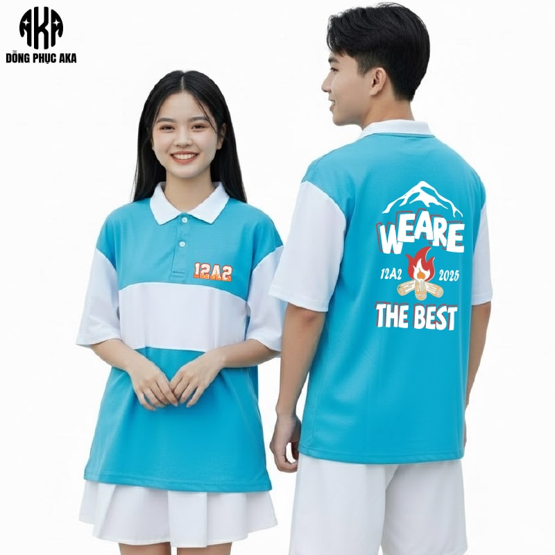 áo lớp màu xanh biển, áo lớp, áo đồng phục lớp, áo phông lớp, áo lớp có cổ, mẫu áo lớp đẹp, mẫu áo lớp có cổ đẹp, mẫu áo lớp đẹp nhất