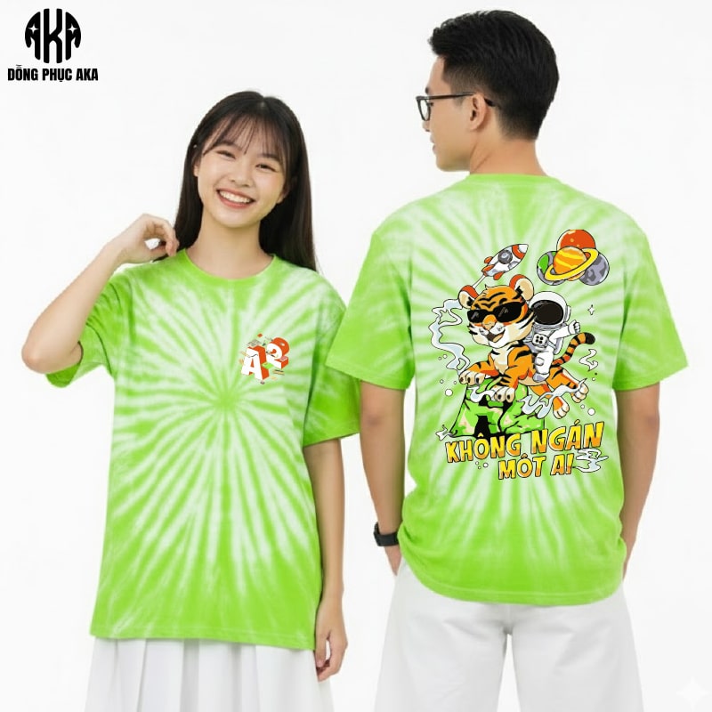 áo lớp màu xanh nõn chuối, áo lớp, áo đồng phục lớp, áo phông lớp, áo lớp loang màu, mẫu áo lớp đẹp, mẫu áo đồng phục lớp đẹp, mẫu áo phông lớp đẹp