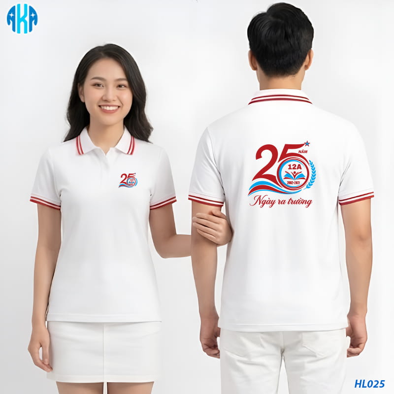 mẫu áo phông họp lớp, áo đồng phục họp lớp 25 năm, áo đồng phục họp lớp, mẫu áo họp lớp đẹp, áo đồng phục họp lớp màu trắng